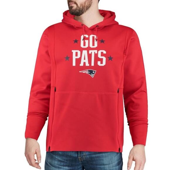 NWT * NIKE New England Patriots Red Sideline Local Lockup Pullover Hoodie- $125. - Picture 1 of 15